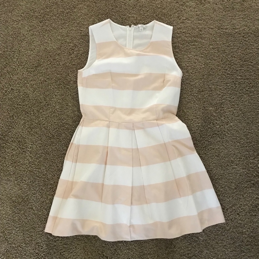SIZE 4, GAP PEACH/WHITE STRIPED DRESS